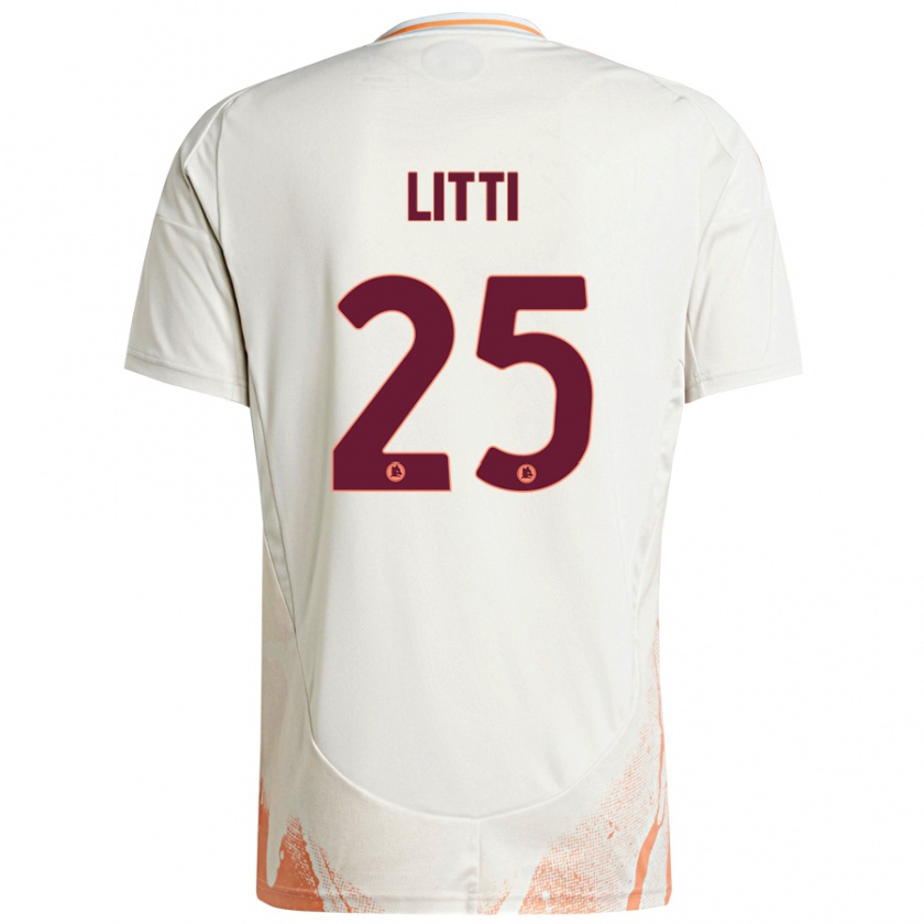 Kandiny Uomo Maglia Marco Litti #25 Crema Bianco Arancione Kit Gara Away 2024/25 Maglietta