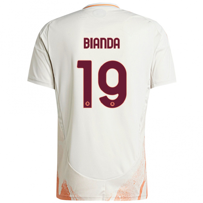 Kandiny Uomo Maglia William Bianda #19 Crema Bianco Arancione Kit Gara Away 2024/25 Maglietta