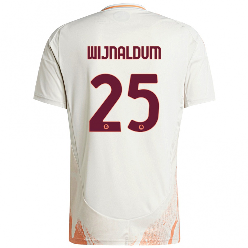 Kandiny Heren Georginio Wijnaldum #25 Crème Wit Oranje Uitshirt Uittenue 2024/25 T-Shirt