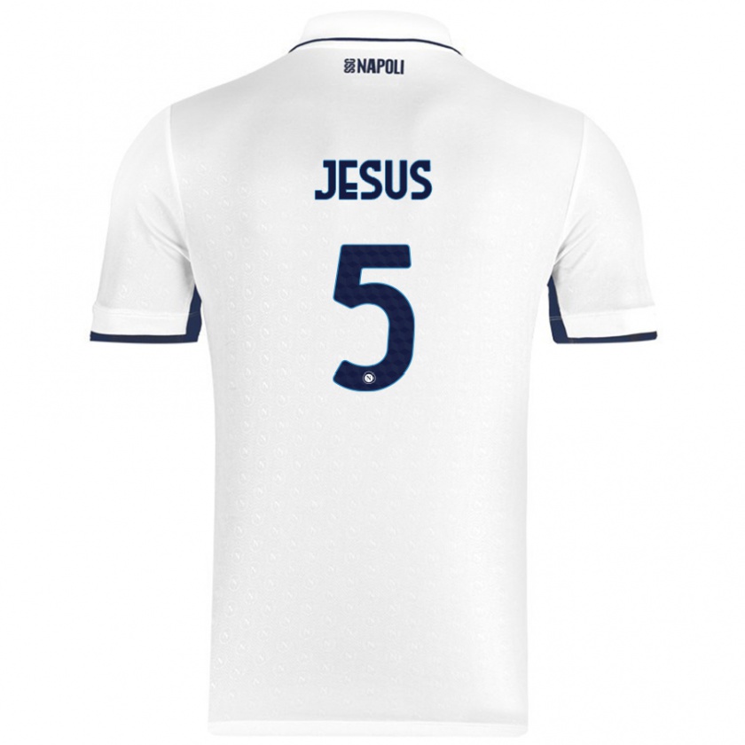 Kandiny Uomo Maglia Juan Jesus #5 Bianco Blu Reale Kit Gara Away 2024/25 Maglietta