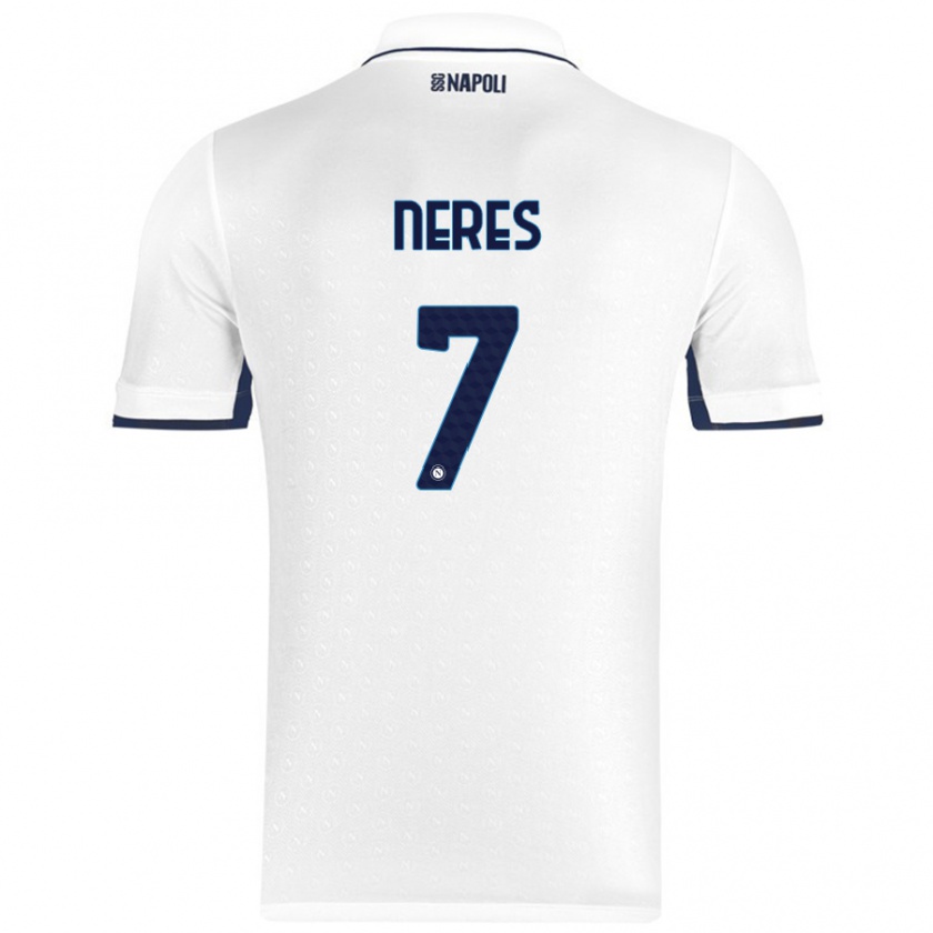 Kandiny Herren David Neres #7 Weiß Königsblau Auswärtstrikot Trikot 2024/25 T-Shirt Österreich