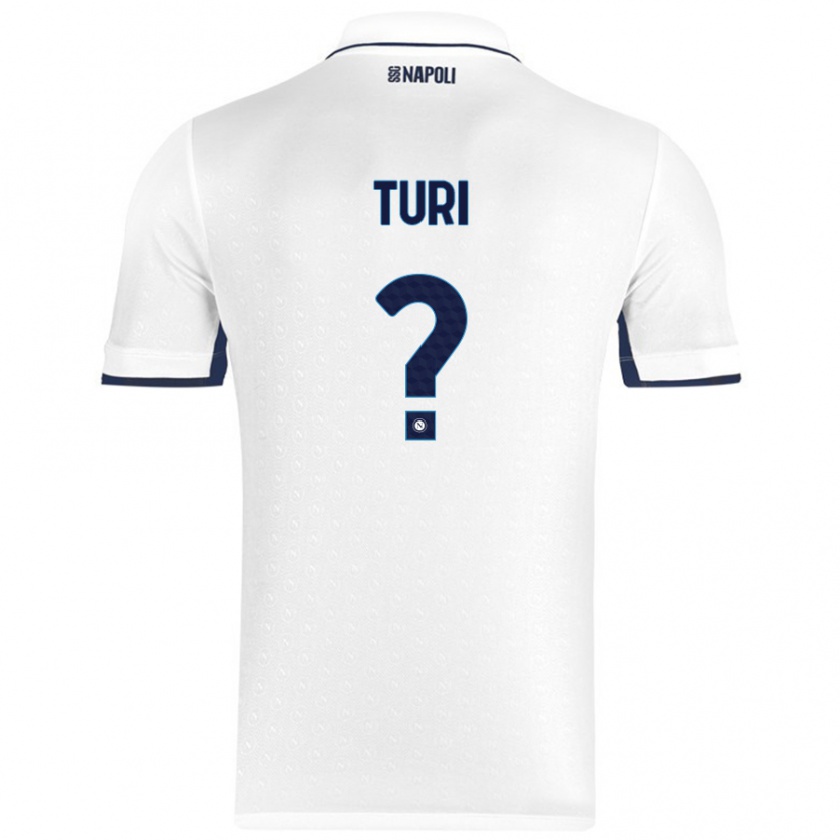 Kandiny Uomo Maglia Claudio Turi #0 Bianco Blu Reale Kit Gara Away 2024/25 Maglietta