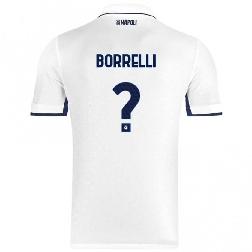 KandinyメンズCiro Borrelli#0ホワイト ロイヤルブルーアウェイシャツ2024/25ジャージーユニフォーム