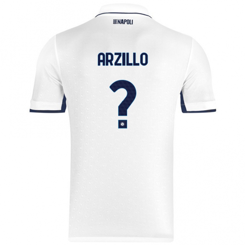 KandinyメンズAntonino Arzillo#0ホワイト ロイヤルブルーアウェイシャツ2024/25ジャージーユニフォーム