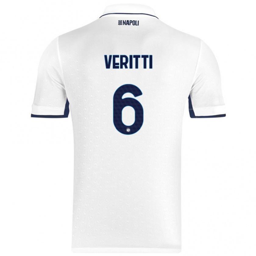 Kandiny Heren Federica Veritti #6 Wit Koningsblauw Uitshirt Uittenue 2024/25 T-Shirt