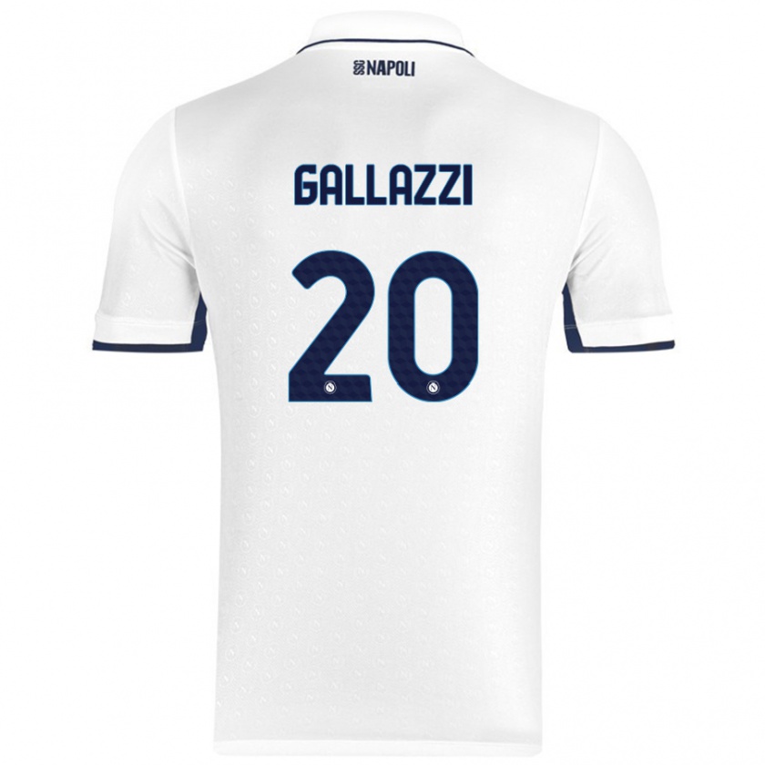 Kandiny Heren Valentina Gallazzi #20 Wit Koningsblauw Uitshirt Uittenue 2024/25 T-Shirt