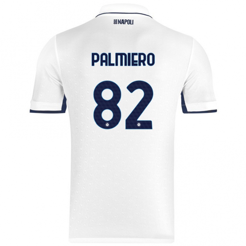 Kandiny Heren Luca Palmiero #82 Wit Koningsblauw Uitshirt Uittenue 2024/25 T-Shirt