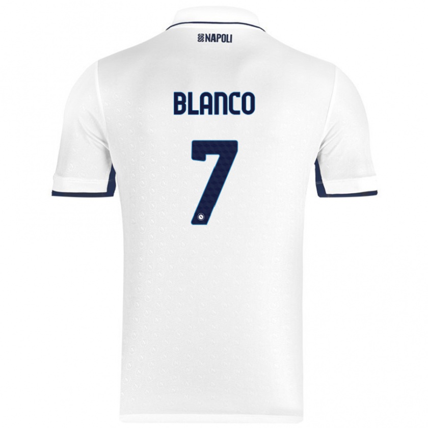 Kandiny Heren Gimena Blanco #7 Wit Koningsblauw Uitshirt Uittenue 2024/25 T-Shirt