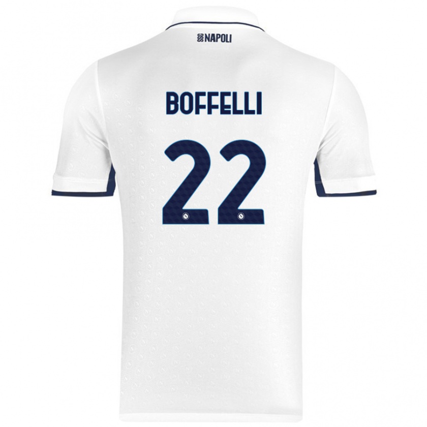 Kandiny Uomo Maglia Valerio Boffelli #22 Bianco Blu Reale Kit Gara Away 2024/25 Maglietta