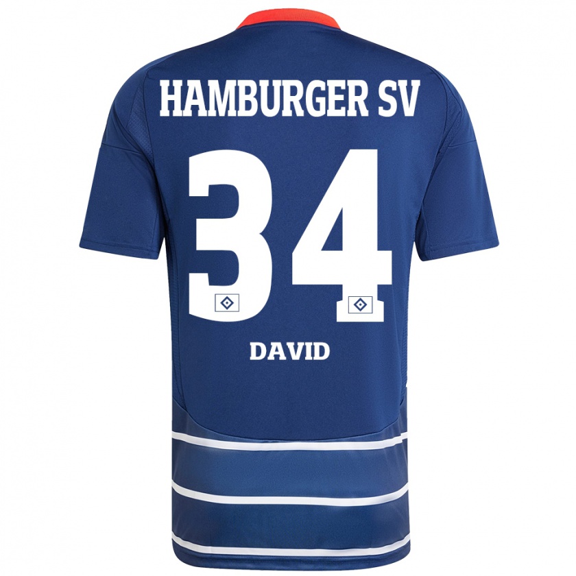 Kandiny Uomo Maglia Jonas David #34 Blu Scuro Kit Gara Away 2024/25 Maglietta