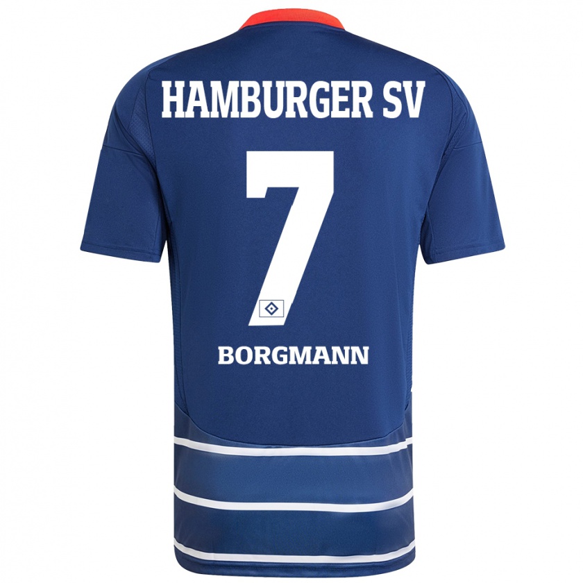 Kandiny Homem Camisola Marcus Borgmann #7 Azul Escuro Alternativa 2024/25 Camisa Brasil