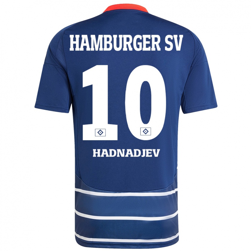 Kandiny Uomo Maglia Marko Hadnadjev #10 Blu Scuro Kit Gara Away 2024/25 Maglietta