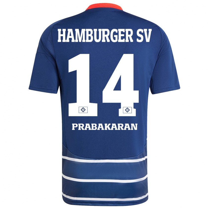 Kandiny Herren Nilavan Prabakaran #14 Dunkelblau Auswärtstrikot Trikot 2024/25 T-Shirt Österreich