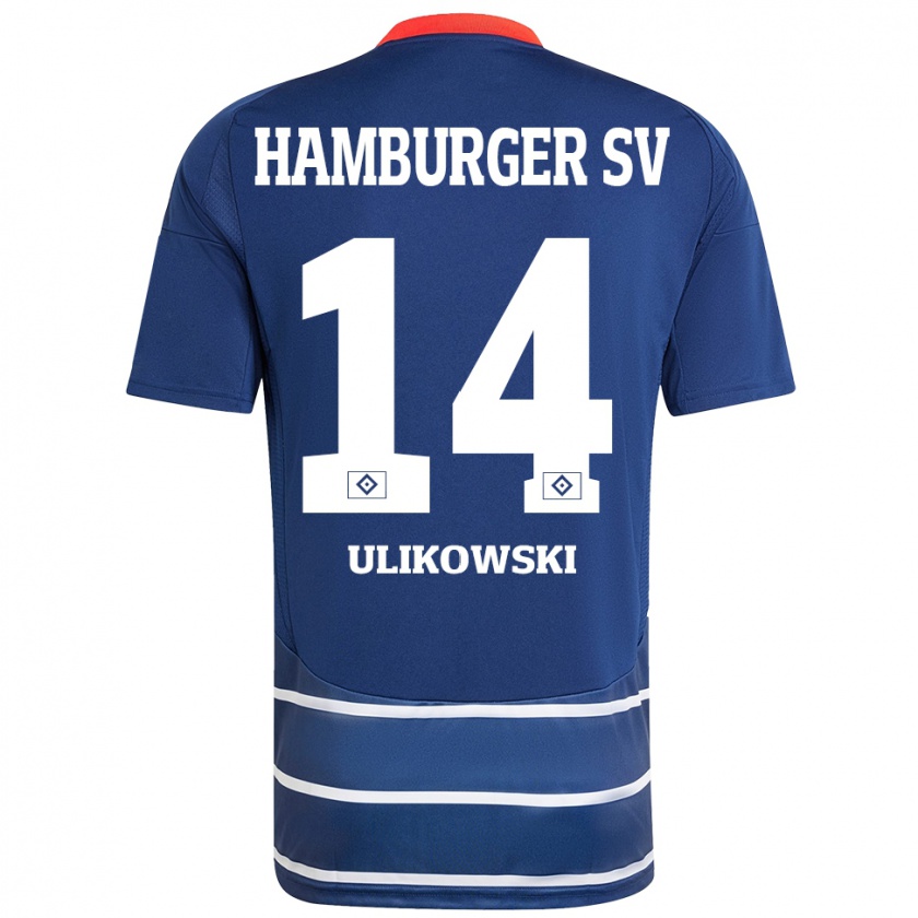 Kandiny Uomo Maglia Felix Ulikowski #14 Blu Scuro Kit Gara Away 2024/25 Maglietta