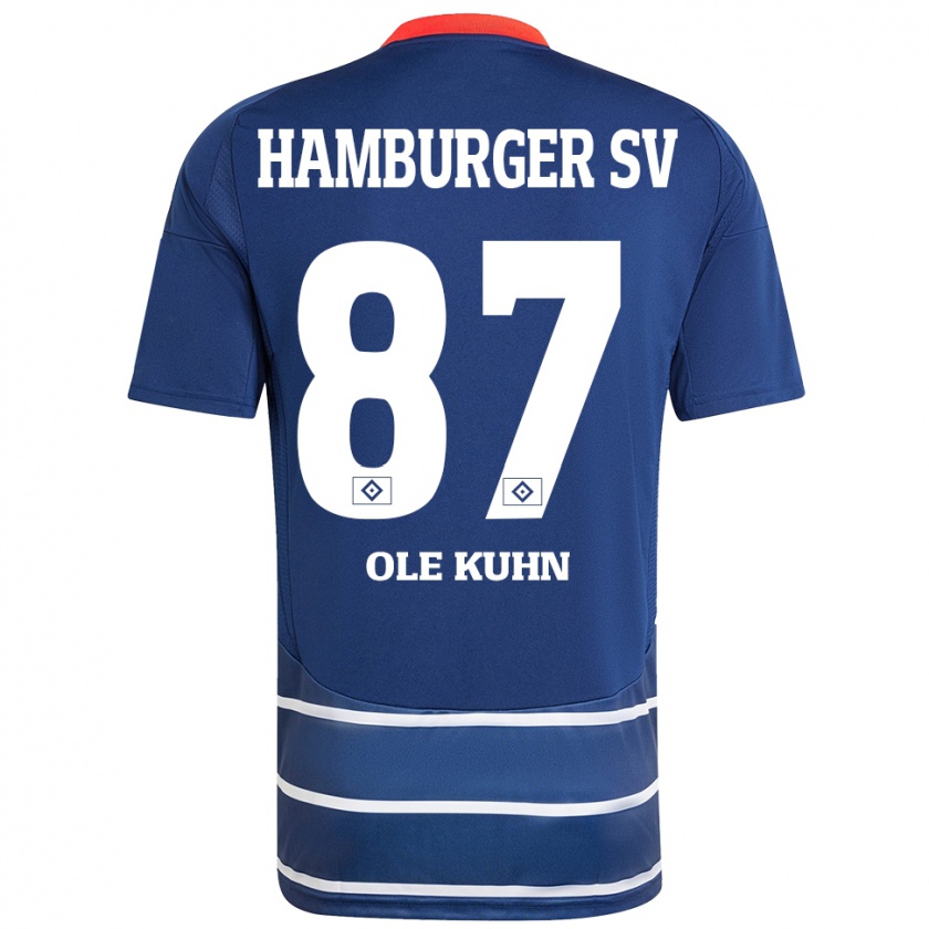 Kandiny Uomo Maglia Niklas Ole Kühn #87 Blu Scuro Kit Gara Away 2024/25 Maglietta