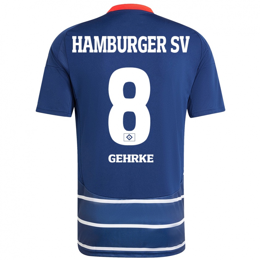 Kandiny Heren Stefan Gehrke #8 Donkerblauw Uitshirt Uittenue 2024/25 T-Shirt