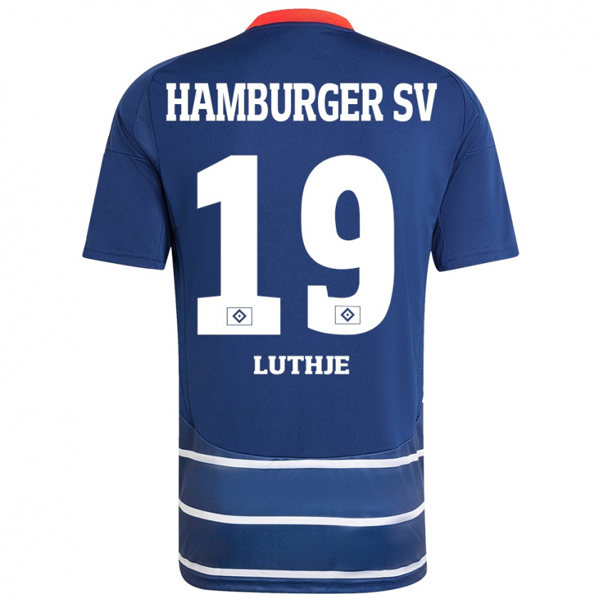 Kandiny Herren Niel Lüthje #19 Dunkelblau Auswärtstrikot Trikot 2024/25 T-Shirt Österreich