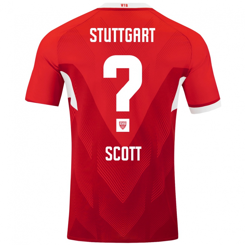 Kandiny Heren Elijah Scott #0 Rood Wit Uitshirt Uittenue 2024/25 T-Shirt