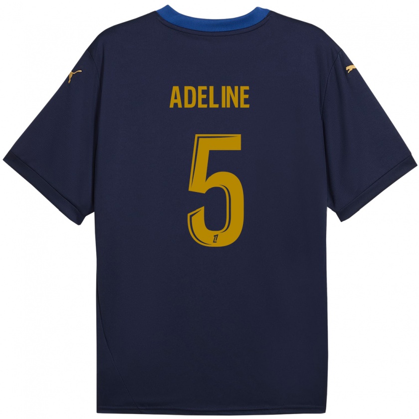 Kandiny Hombre Camiseta Martin Adeline #5 Azul Marino Dorado 2ª Equipación 2024/25 La Camisa México