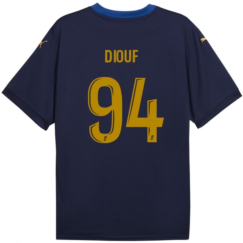 Kandiny Hombre Camiseta Yehvann Diouf #94 Azul Marino Dorado 2ª Equipación 2024/25 La Camisa