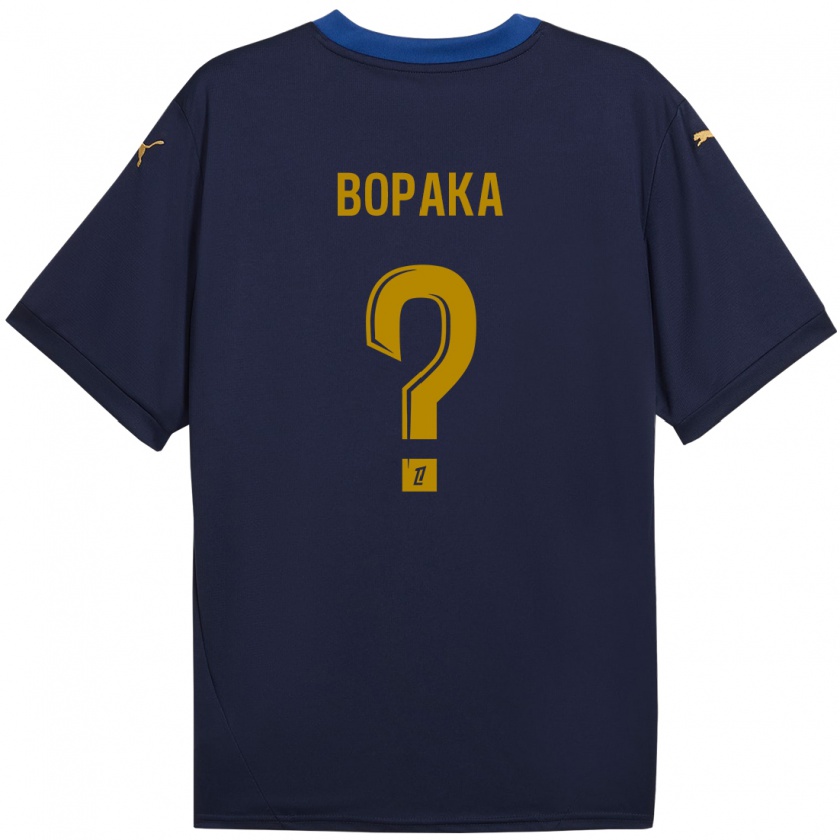 Kandiny Hombre Camiseta Yohann Bopaka #0 Azul Marino Dorado 2ª Equipación 2024/25 La Camisa