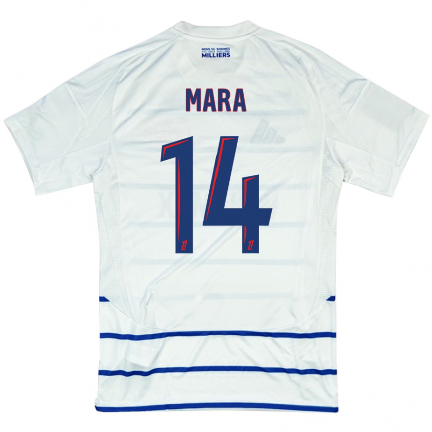 Kandiny Uomo Maglia Sékou Mara #14 Bianco Blu Kit Gara Away 2024/25 Maglietta