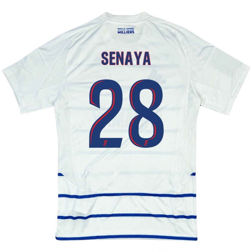 Kandiny Uomo Maglia Marvin Senaya #28 Bianco Blu Kit Gara Away 2024/25 Maglietta