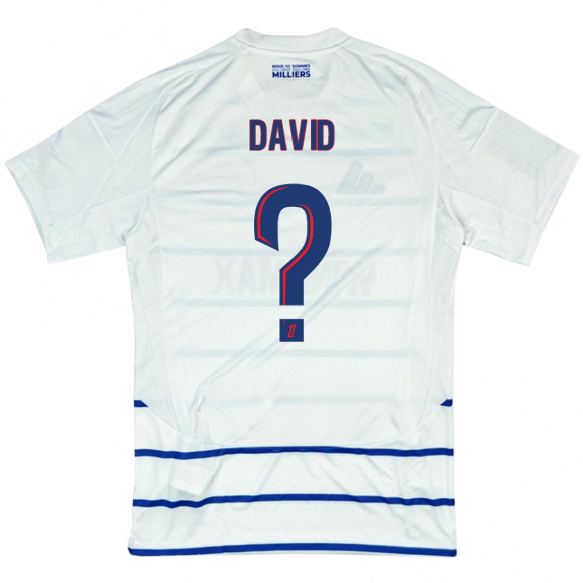 Kandiny Uomo Maglia David #0 Bianco Blu Kit Gara Away 2024/25 Maglietta