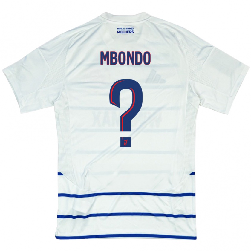 Kandiny Uomo Maglia Fredy André #0 Bianco Blu Kit Gara Away 2024/25 Maglietta