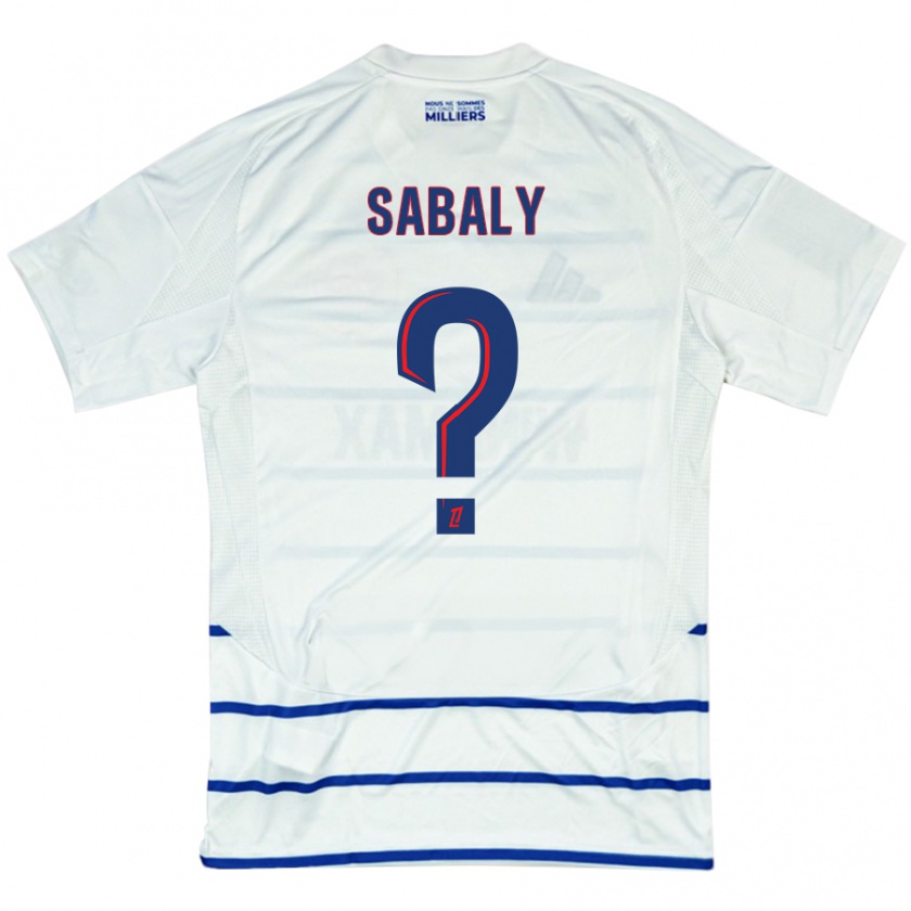 Kandiny Uomo Maglia Idrissa Sabaly #0 Bianco Blu Kit Gara Away 2024/25 Maglietta