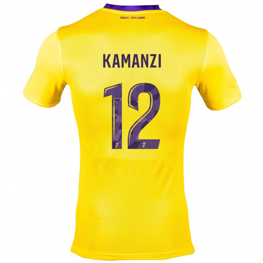 Kandiny Herren Warren Kamanzi #12 Gelb Lila Auswärtstrikot Trikot 2024/25 T-Shirt Österreich