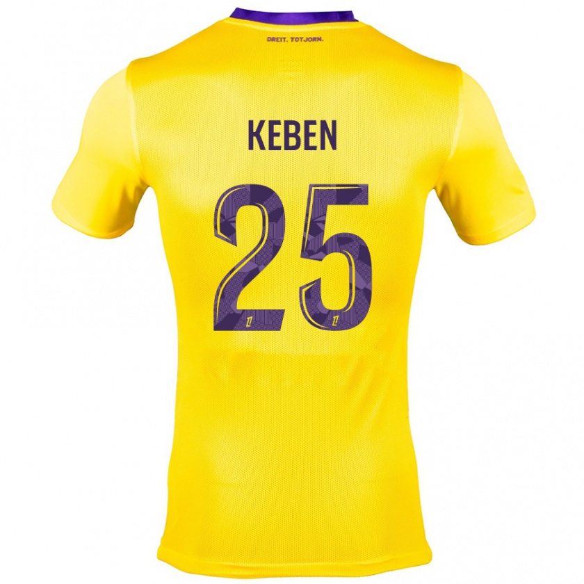 Kandiny Herren Kévin Keben #25 Gelb Lila Auswärtstrikot Trikot 2024/25 T-Shirt Österreich