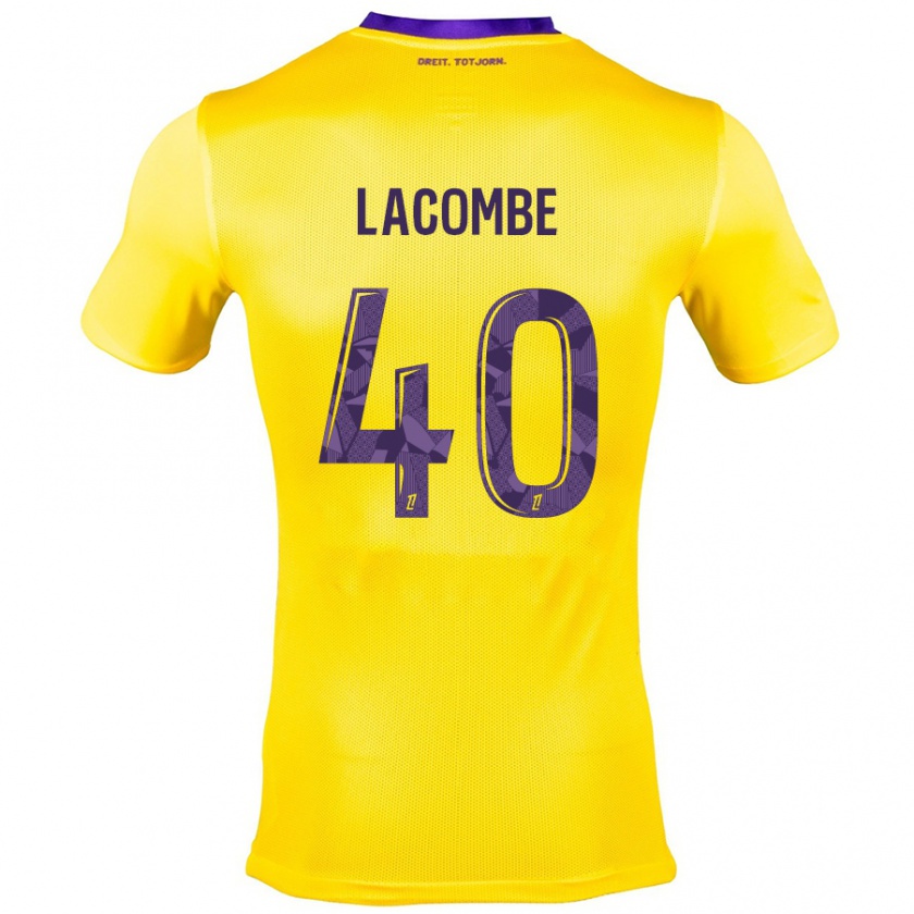 Kandiny Hombre Camiseta Justin Lacombe #40 Amarillo Morado 2ª Equipación 2024/25 La Camisa México