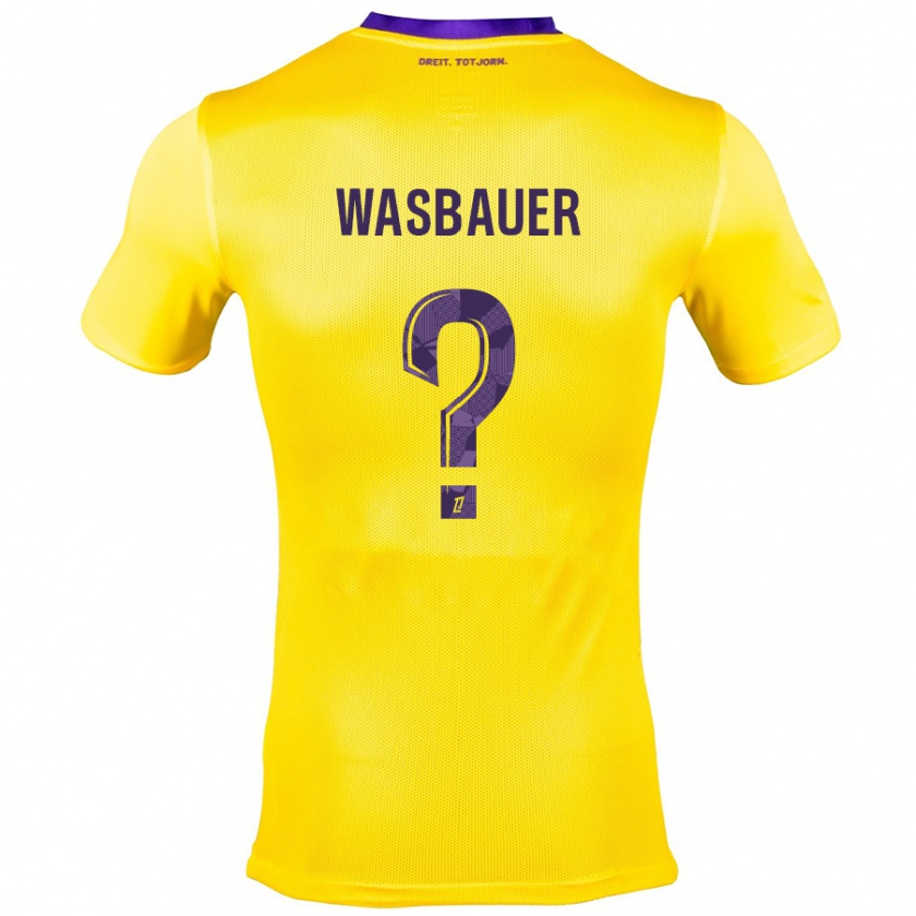 Kandiny Hombre Camiseta Nicolas Wasbauer #0 Amarillo Morado 2ª Equipación 2024/25 La Camisa México