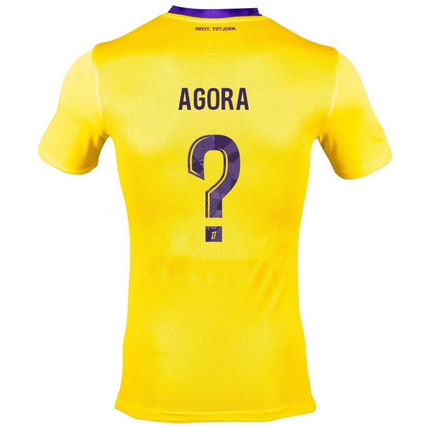 Kandiny Hombre Camiseta Yannick Agora #0 Amarillo Morado 2ª Equipación 2024/25 La Camisa