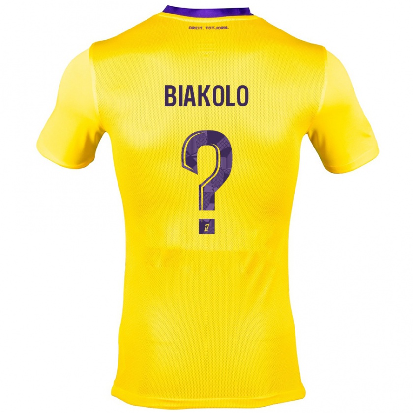 Kandiny Hombre Camiseta Tony Biakolo #0 Amarillo Morado 2ª Equipación 2024/25 La Camisa