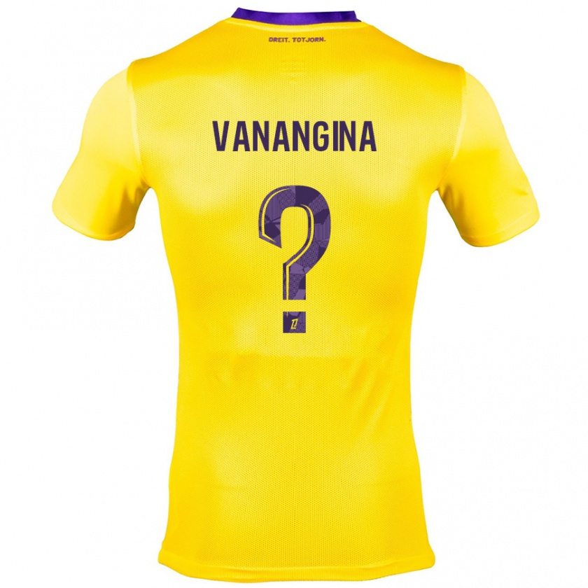 Kandiny Uomo Maglia Mechack Niombo Vanangina #0 Giallo Viola Kit Gara Away 2024/25 Maglietta