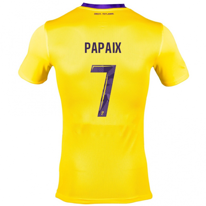 Kandiny Hombre Camiseta Marie Papaix #7 Amarillo Morado 2ª Equipación 2024/25 La Camisa México