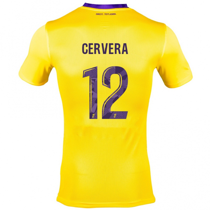 Kandiny Hombre Camiseta Laurianne Cervera #12 Amarillo Morado 2ª Equipación 2024/25 La Camisa