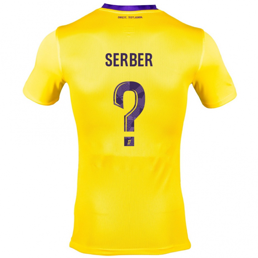 Kandiny Uomo Maglia Kléri Serber #0 Giallo Viola Kit Gara Away 2024/25 Maglietta