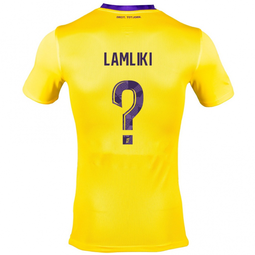 Kandiny Hombre Camiseta Nassim Lamliki #0 Amarillo Morado 2ª Equipación 2024/25 La Camisa México