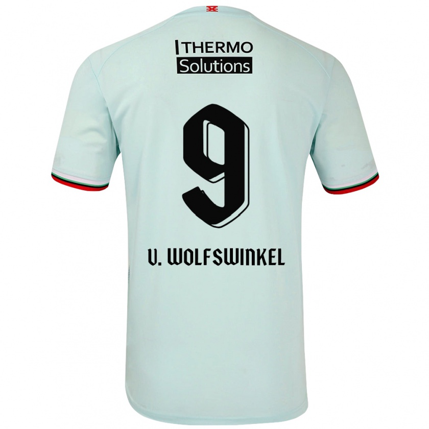 Kandiny Heren Ricky Van Wolfswinkel #9 Lichtgroen Uitshirt Uittenue 2024/25 T-Shirt