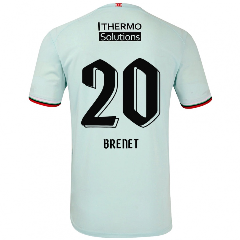 Kandiny Uomo Maglia Joshua Brenet #20 Verde Chiaro Kit Gara Away 2024/25 Maglietta