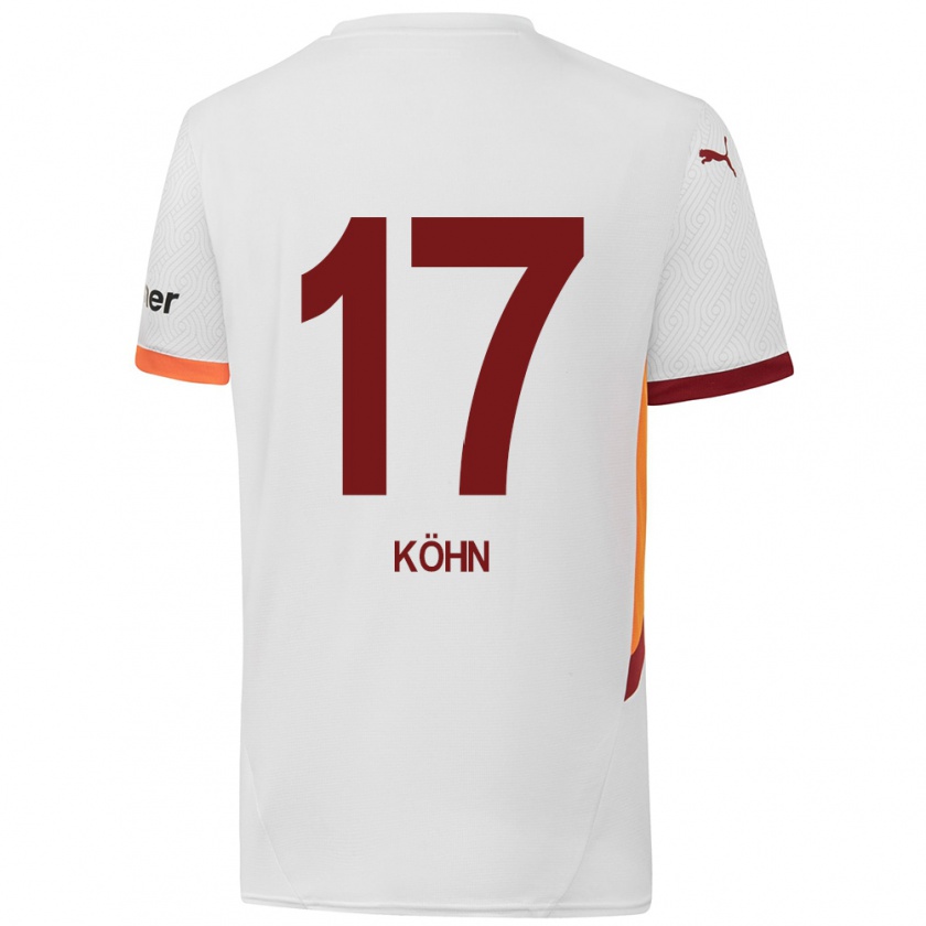 Kandiny Hombre Camiseta Derrick Köhn #17 Blanco Amarillo Rojo 2ª Equipación 2024/25 La Camisa