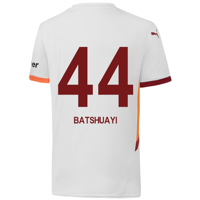 Kandiny Uomo Maglia Michy Batshuayi #44 Bianco Giallo Rosso Kit Gara Away 2024/25 Maglietta