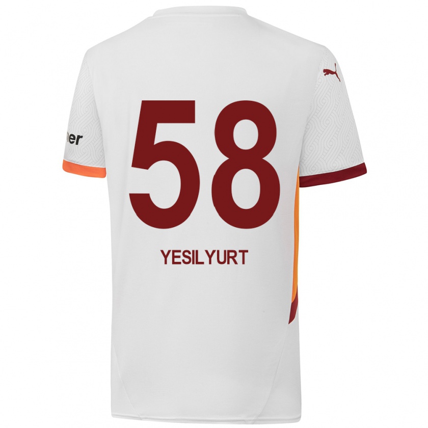 Kandiny Heren Ali Yeşilyurt #58 Wit Geel Rood Uitshirt Uittenue 2024/25 T-Shirt