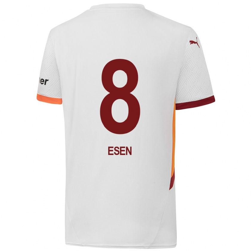 Kandiny Heren Emine Ecem Esen #8 Wit Geel Rood Uitshirt Uittenue 2024/25 T-Shirt