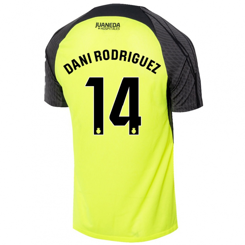 Kandiny Heren Dani Rodríguez #14 Fluorescerend Groen Zwart Uitshirt Uittenue 2024/25 T-Shirt België