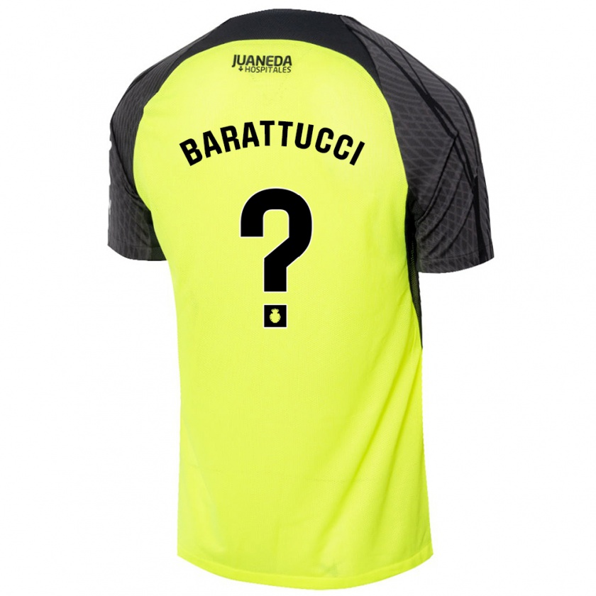 Kandiny Heren Nicolás Barattucci #0 Fluorescerend Groen Zwart Uitshirt Uittenue 2024/25 T-Shirt