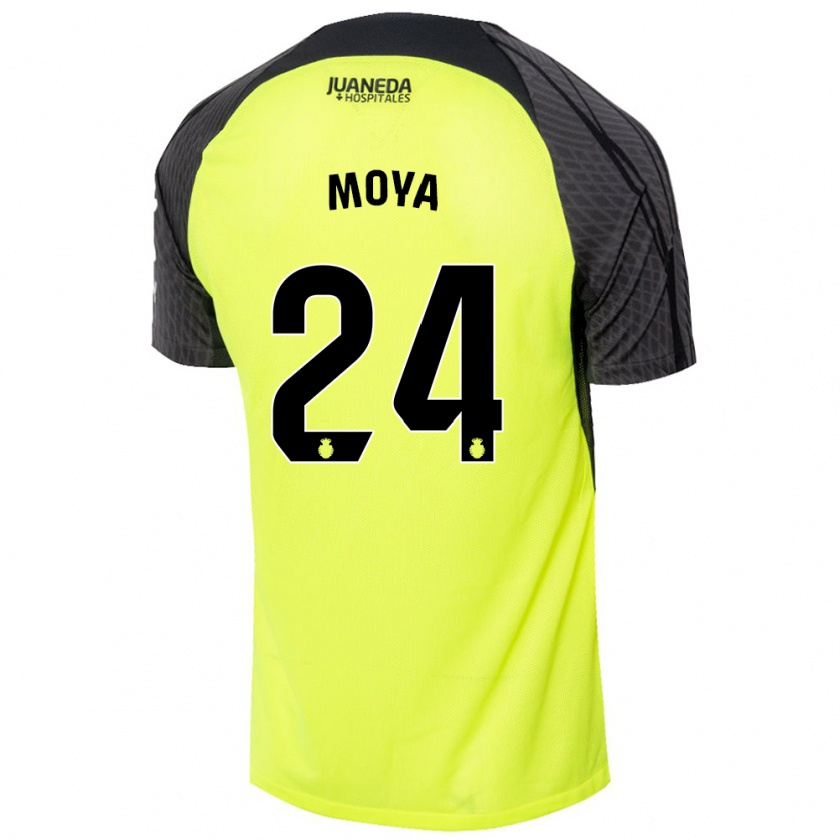 Kandiny Uomo Maglia Pablo Moyá #24 Verde Fluorescente Nero Kit Gara Away 2024/25 Maglietta